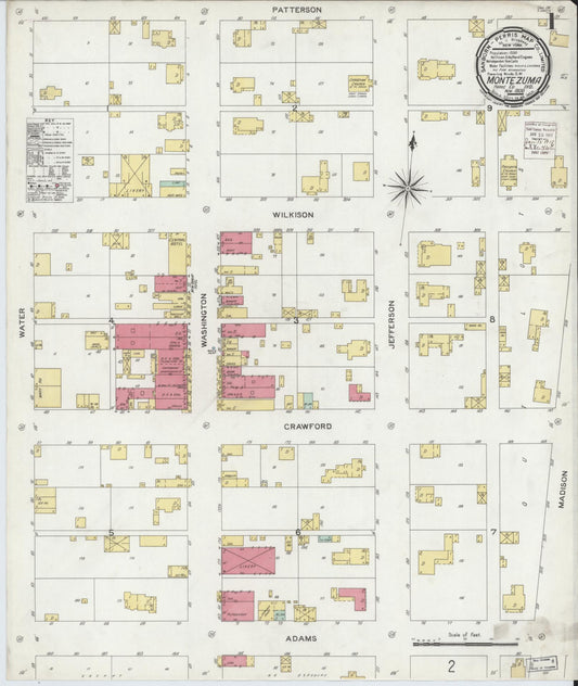 Sanborn Fire Insurance Map from Montezuma, Parke County, Indiana (1900), Sheet #0001 - Historic Sanborn Fire Insurance Map Print, vintage old map wall art, antique decor, genealogy gift, Indiana Indiana map