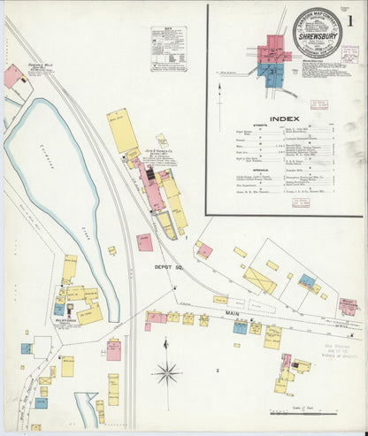 Sanborn Fire Insurance Map from Shrewsbury, York County, Pennsylvania (1908), Sheet #0001 - Complete Map Set gallery image, historic Sanborn map, vintage wall art, Pennsylvania Pennsylvania