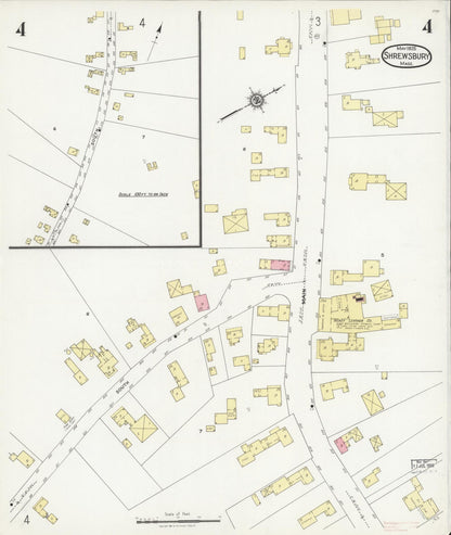 Sanborn Fire Insurance Map from Shrewsbury, Worcester County, Massachusetts (1925), Sheet #0004 - Complete Map Set gallery image, historic Sanborn map, vintage wall art, Massachusetts Massachusetts