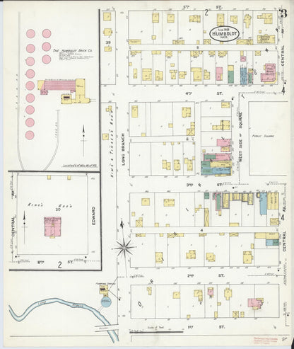 Sanborn Fire Insurance Map from Humboldt, Richardson County, Nebraska (1909), Sheet #0003 - Complete Map Set gallery image, historic Sanborn map, vintage wall art, Nebraska Nebraska