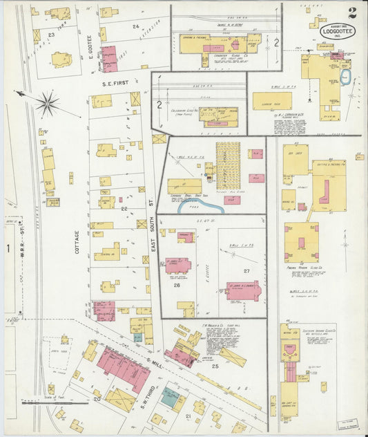Sanborn Fire Insurance Map from Loogootee, Martin County, Indiana (1902), Sheet #0002 - Historic Sanborn Fire Insurance Map Print, vintage old map wall art, antique decor, genealogy gift, Indiana Indiana map