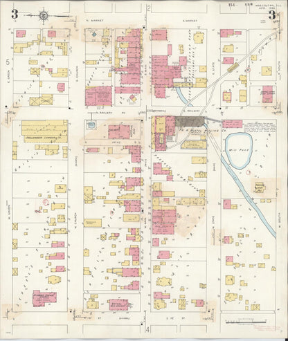 Sanborn Fire Insurance Map from Mascoutah, Saint Clair County, Illinois (1942), Sheet #0003 - Complete Map Set gallery image, historic Sanborn map, vintage wall art, Illinois Illinois