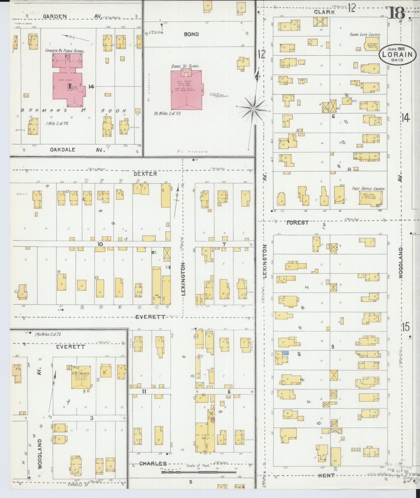 Sanborn Fire Insurance Map from Lorain, Lorain County, Ohio (1905), Sheet #0018 - Complete Map Set gallery image, historic Sanborn map, vintage wall art, Ohio Ohio