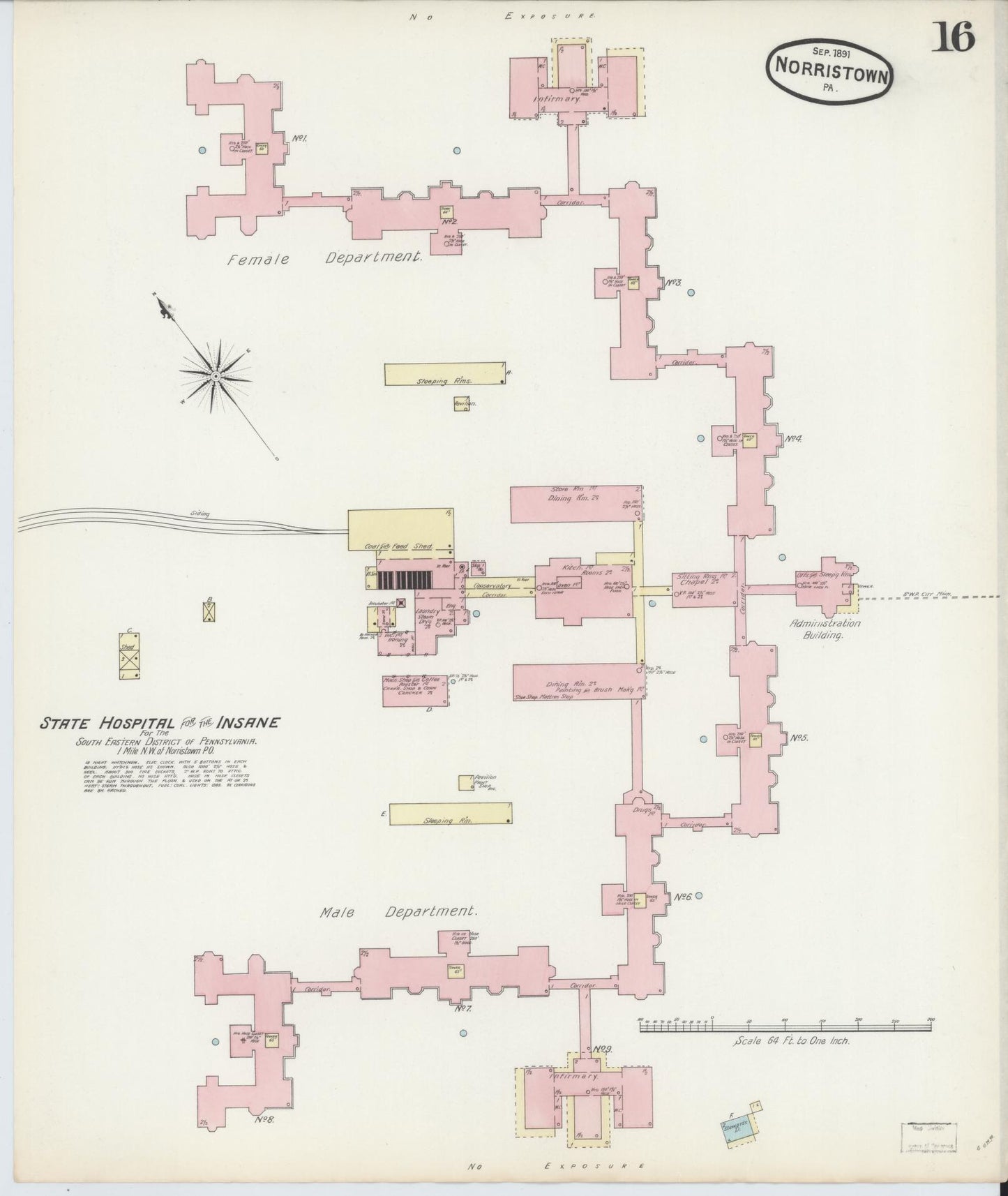 Sanborn Fire Insurance Map from Norristown, Montgomery County, Pennsylvania (1891), Sheet #0016 - Complete Map Set gallery image, historic Sanborn map, vintage wall art, Pennsylvania Pennsylvania