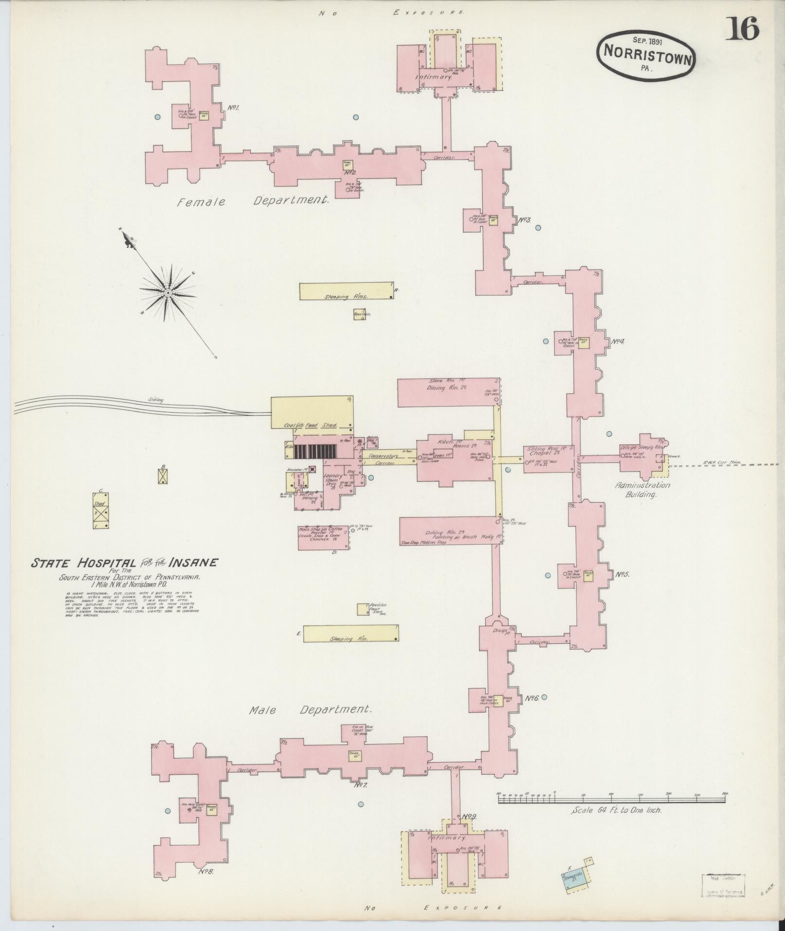 Sanborn Fire Insurance Map from Norristown, Montgomery County, Pennsylvania (1891), Sheet #0016 - Complete Map Set gallery image, historic Sanborn map, vintage wall art, Pennsylvania Pennsylvania