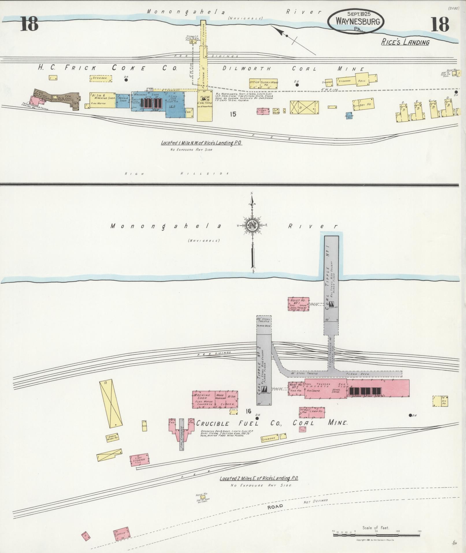 Sanborn Fire Insurance Map from Waynesburg, Greene County, Pennsylvania (1925), Sheet #0018 - Complete Map Set gallery image, historic Sanborn map, vintage wall art, Pennsylvania Pennsylvania