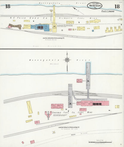 Sanborn Fire Insurance Map from Waynesburg, Greene County, Pennsylvania (1925), Sheet #0018 - Complete Map Set gallery image, historic Sanborn map, vintage wall art, Pennsylvania Pennsylvania