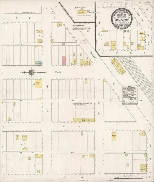 Sanborn Fire Insurance Map from Melstone, Musselshell County, Montana (1912), Sheet #0001 - Historic Sanborn Fire Insurance Map Print, vintage old map wall art, antique decor, genealogy gift, Montana Montana map