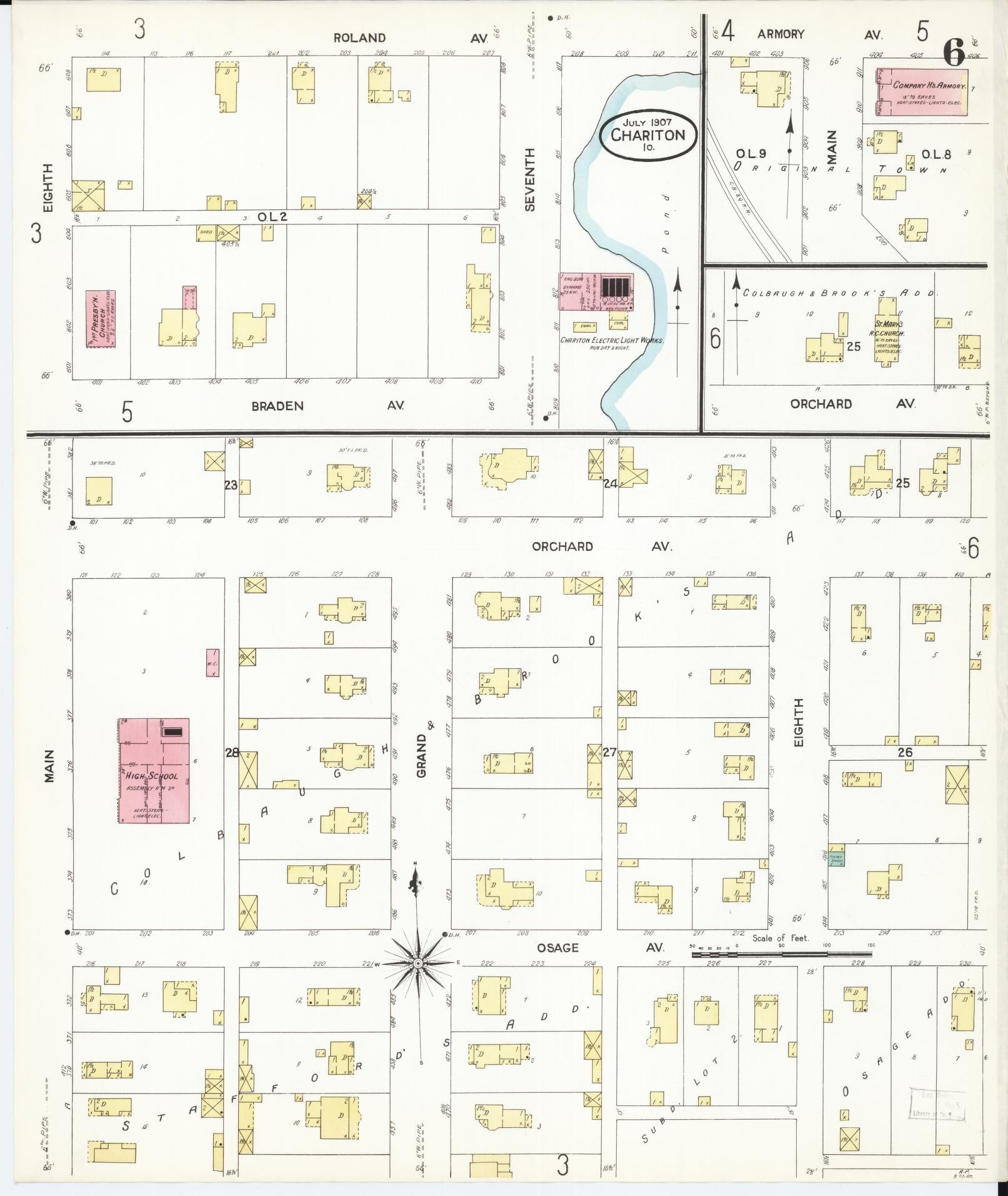 Sanborn Fire Insurance Map from Chariton, Lucas County, Iowa (1907), Sheet #0006 - Historic Sanborn Fire Insurance Map Print