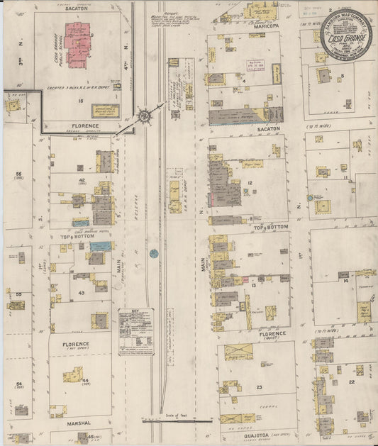 Sanborn Fire Insurance Map from Casa Grande, Pinal County, Arizona. (1914) – Historic Sanborn Fire Insurance Map Print