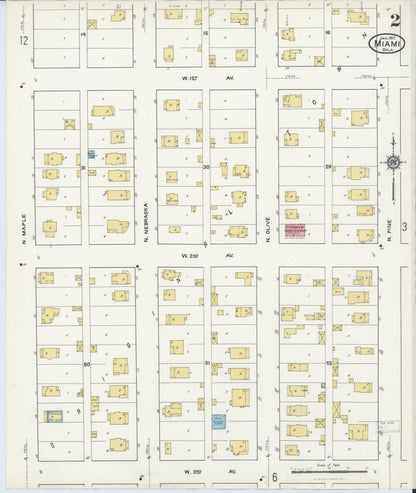 Sanborn Fire Insurance Map from Miami, Ottawa County, Oklahoma (1917), Sheet #0002 - Complete Map Set gallery image, historic Sanborn map, vintage wall art, Oklahoma Oklahoma