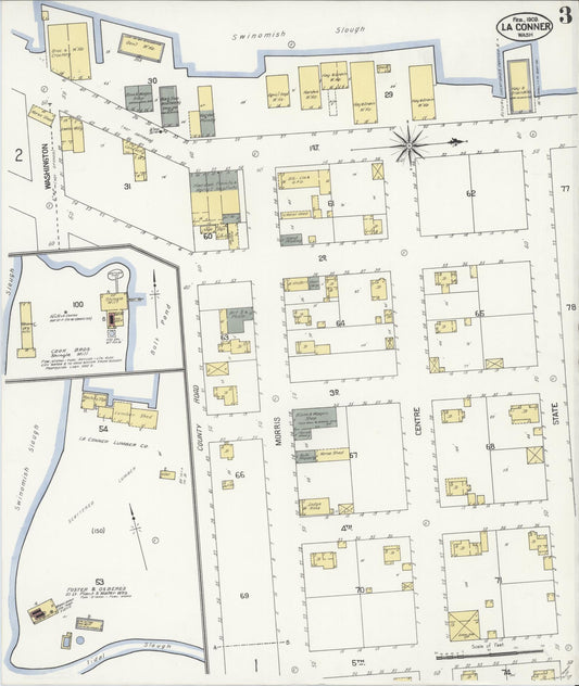Sanborn Fire Insurance Map from La Conner, Skagit County, Washington (1909), Sheet #0003 - Historic Sanborn Fire Insurance Map Print, vintage old map wall art, antique decor, genealogy gift, Washington Washington map