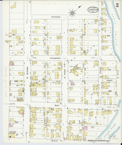 Sanborn Fire Insurance Map from Ironton, Lawrence County, Ohio (1909), Sheet #0002 - Complete Map Set gallery image, historic Sanborn map, vintage wall art, Ohio Ohio