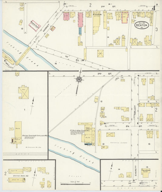 Sanborn Fire Insurance Map from Benton, Columbia County, Pennsylvania (1913), Sheet #0004 - Historic Sanborn Fire Insurance Map Print, vintage old map wall art, antique decor, genealogy gift, Pennsylvania Pennsylvania map