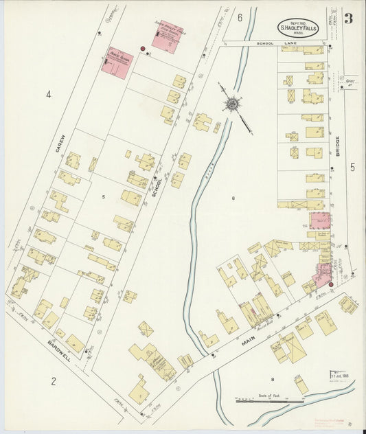Sanborn Fire Insurance Map from South Hadley Falls, Hampshire County, Massachusetts (1910), Sheet #0003 - Historic Sanborn Fire Insurance Map Print, vintage old map wall art, antique decor, genealogy gift, Massachusetts Massachusetts map