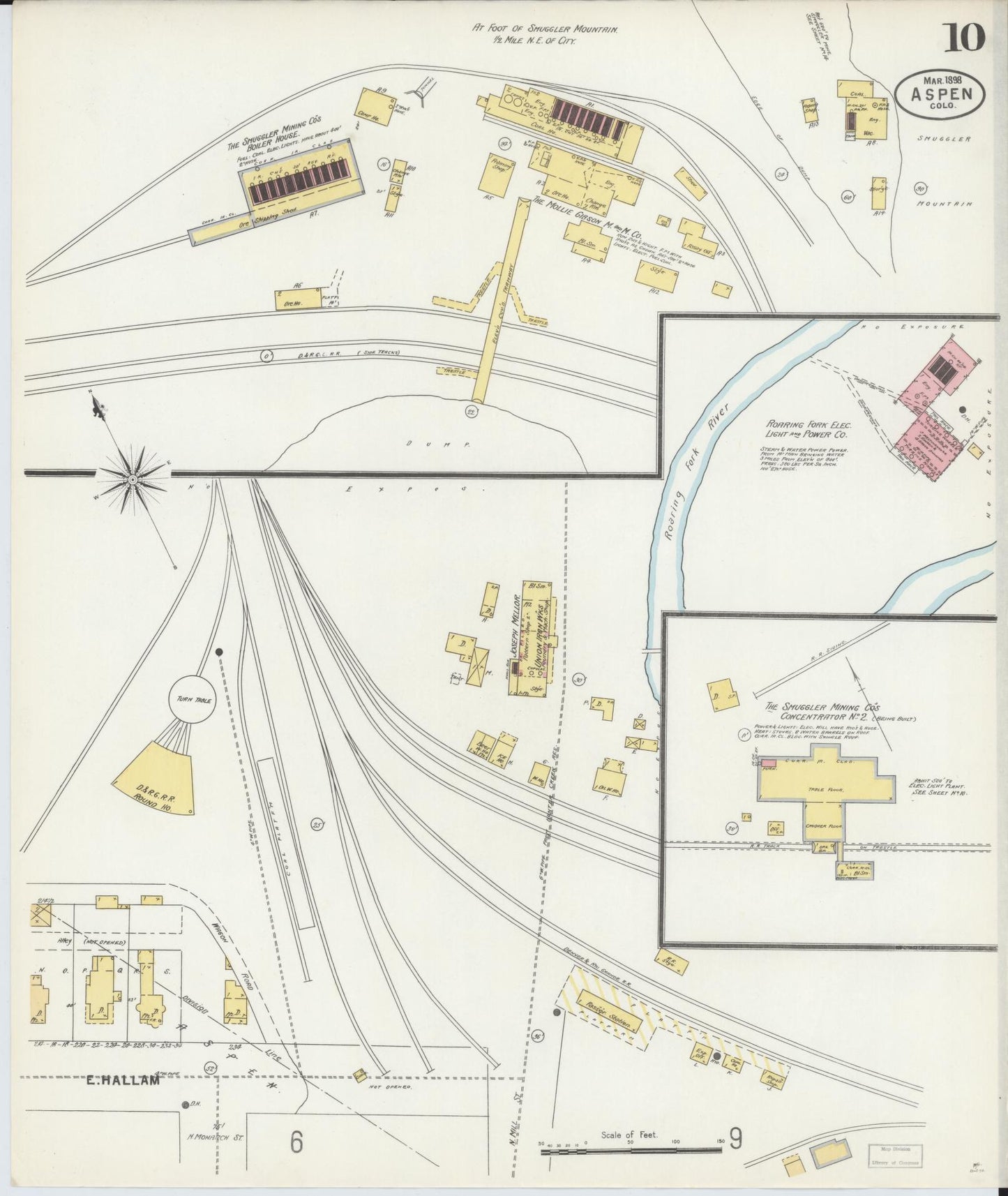 Sanborn Fire Insurance Map from Aspen, Pitkin County, Colorado (1898), Sheet #0010 - Complete Map Set gallery image, historic Sanborn map, vintage wall art, Colorado Colorado