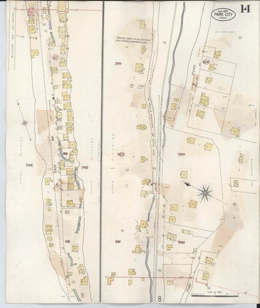 Sanborn Fire Insurance Map from Park City, Summit County, Utah (1940), Sheet #0014 - Historic Sanborn Fire Insurance Map Print, vintage old map wall art, antique decor, genealogy gift, Utah Utah map