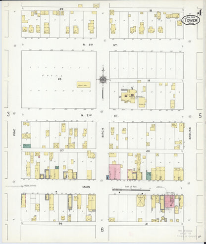 Sanborn Fire Insurance Map from Tower, Saint Louis County, Minnesota (1909), Sheet #0004 - Complete Map Set gallery image, historic Sanborn map, vintage wall art, Minnesota Minnesota