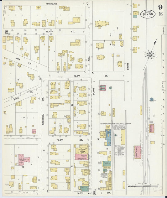 Sanborn Fire Insurance Map from Dixon, Lee County, Illinois (1902), Sheet #0009 - Historic Sanborn Fire Insurance Map Print, vintage old map wall art, antique decor, genealogy gift, Illinois Illinois map