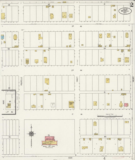Sanborn Fire Insurance Map from Wendell, Gooding County, Idaho (1921), Sheet #0002 - Historic Sanborn Fire Insurance Map Print, vintage old map wall art, antique decor, genealogy gift, Idaho Idaho map