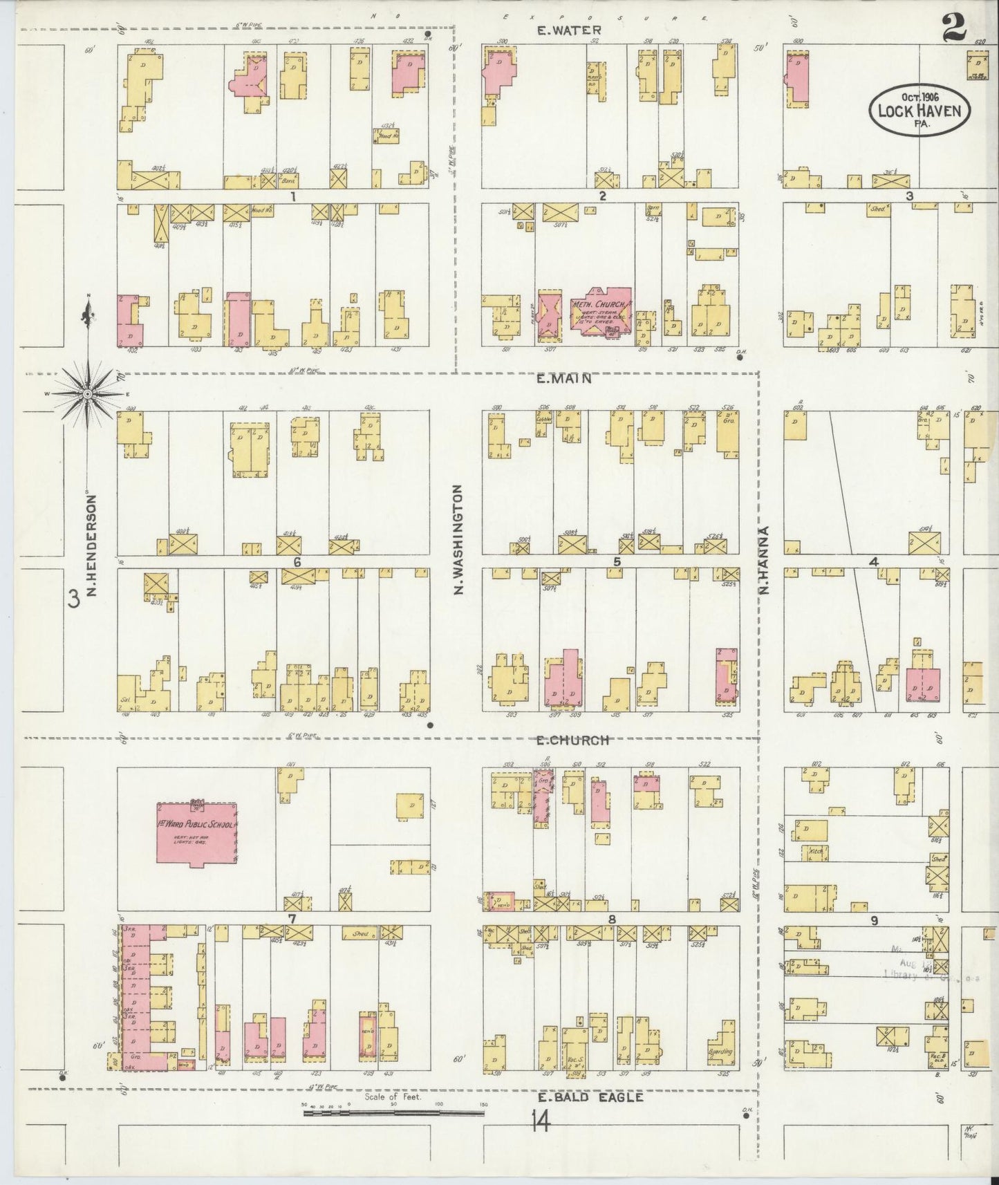 Sanborn Fire Insurance Map from Lock Haven, Clinton County, Pennsylvania (1906), Sheet #0002 - Complete Map Set gallery image, historic Sanborn map, vintage wall art, Pennsylvania Pennsylvania