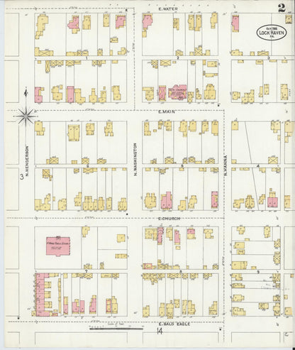 Sanborn Fire Insurance Map from Lock Haven, Clinton County, Pennsylvania (1906), Sheet #0002 - Complete Map Set gallery image, historic Sanborn map, vintage wall art, Pennsylvania Pennsylvania