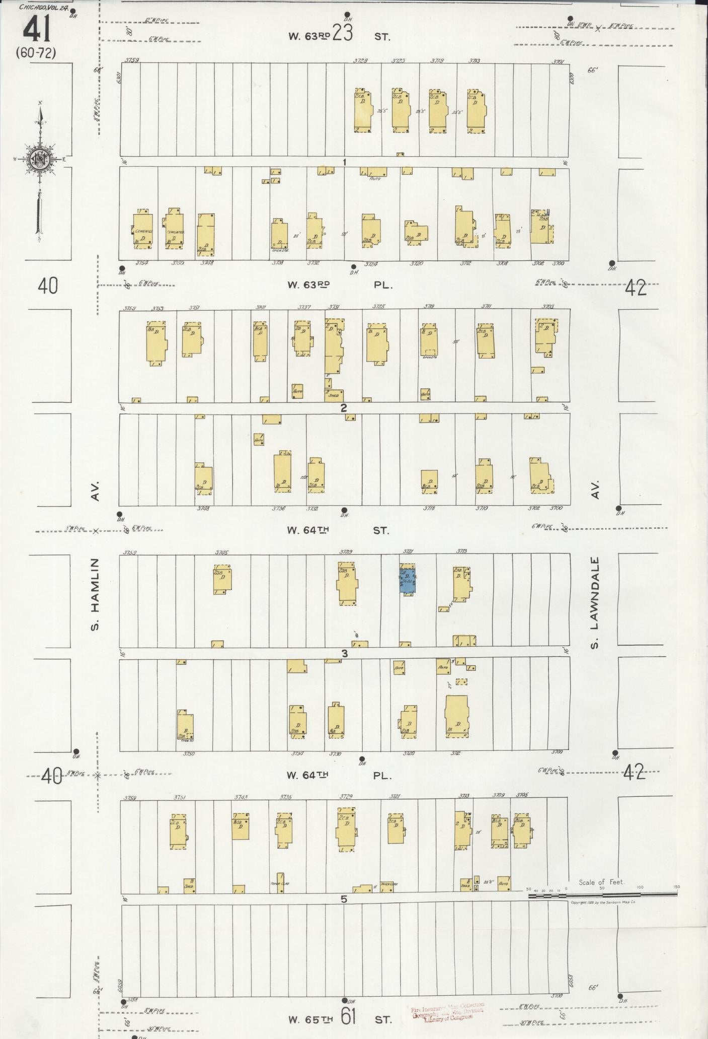 Sanborn Fire Insurance Map from Chicago, Cook County, Illinois. (1920), Sheet 41 – Historic Sanborn Fire Insurance Map Print