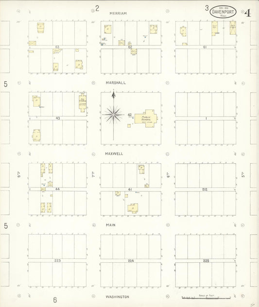Sanborn Fire Insurance Map from Davenport, Lincoln County, Washington (1898), Sheet #0004 - Historic Sanborn Fire Insurance Map Print, vintage old map wall art, antique decor, genealogy gift, Washington Washington map