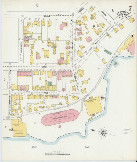 Sanborn Fire Insurance Map from Catskill, Greene County, New York (1903), Sheet #0007 - Historic Sanborn Fire Insurance Map Print, vintage old map wall art, antique decor, genealogy gift, New York New York map