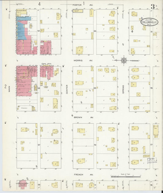 Sanborn Fire Insurance Map from Collinsville, Tulsa County, Oklahoma (1913), Sheet #0003 - Historic Sanborn Fire Insurance Map Print, vintage old map wall art, antique decor, genealogy gift, Oklahoma Oklahoma map
