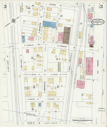 Sanborn Fire Insurance Map from Pleasantville, Atlantic County, New Jersey (1924), Sheet #0003 - Complete Map Set gallery image, historic Sanborn map, vintage wall art, New Jersey New Jersey