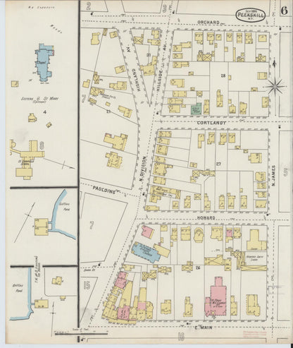Sanborn Fire Insurance Map from Peekskill, Westchester County, New York (1895), Sheet #0006 - Complete Map Set gallery image, historic Sanborn map, vintage wall art, New York New York