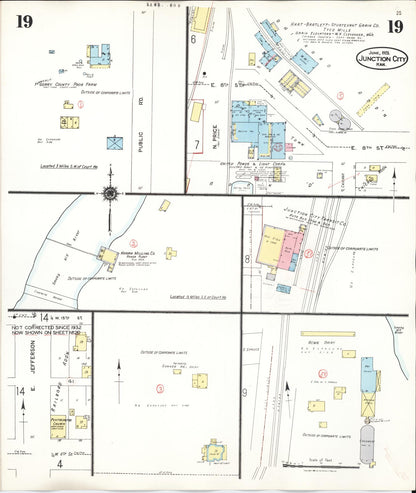 Sanborn Fire Insurance Map from Junction City, Geary County, Kansas (1947), Sheet #0019 - Complete Map Set gallery image, historic Sanborn map, vintage wall art, Kansas Kansas
