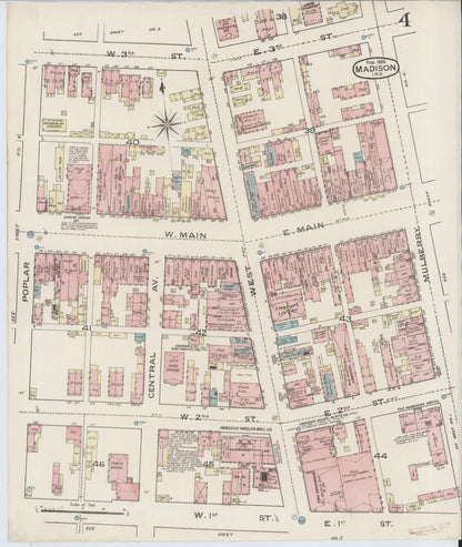 Sanborn Fire Insurance Map from Madison, Jefferson County, Indiana (1886), Sheet #0004 - Complete Map Set gallery image, historic Sanborn map, vintage wall art, Indiana Indiana