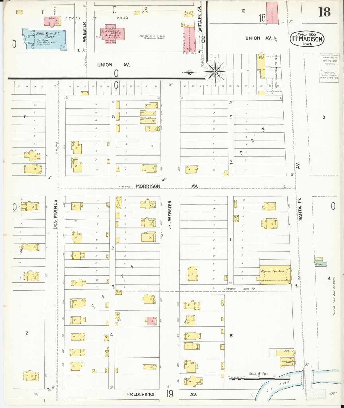 Sanborn Fire Insurance Map from Fort Madison, Lee County, Iowa (1900), Sheet #0018 - Historic Sanborn Fire Insurance Map Print