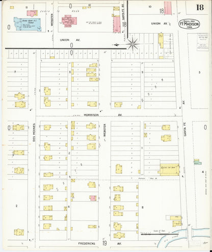 Sanborn Fire Insurance Map from Fort Madison, Lee County, Iowa (1900), Sheet #0018 - Historic Sanborn Fire Insurance Map Print