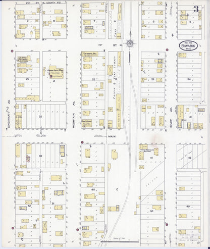 Sanborn Fire Insurance Map from Biwabik, Saint Louis County, Minnesota (1912), Sheet #0003 - Complete Map Set gallery image, historic Sanborn map, vintage wall art, Minnesota Minnesota