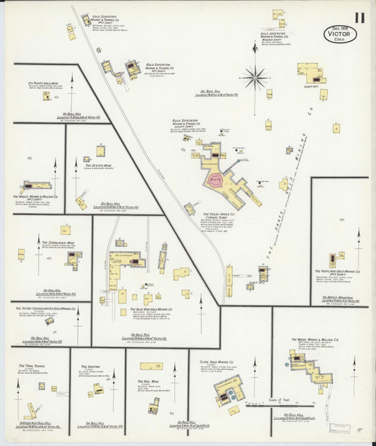 Sanborn Fire Insurance Map from Victor, Teller County, Colorado (1908), Sheet #0011 - Historic Sanborn Fire Insurance Map Print, vintage old map wall art, antique decor, genealogy gift, Colorado Colorado map