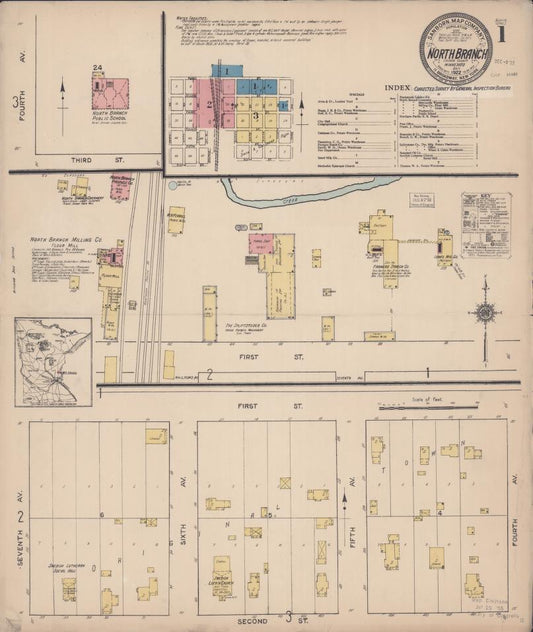 Sanborn Fire Insurance Map from North Branch, Chisago County, Minnesota. (1922) – Map View
