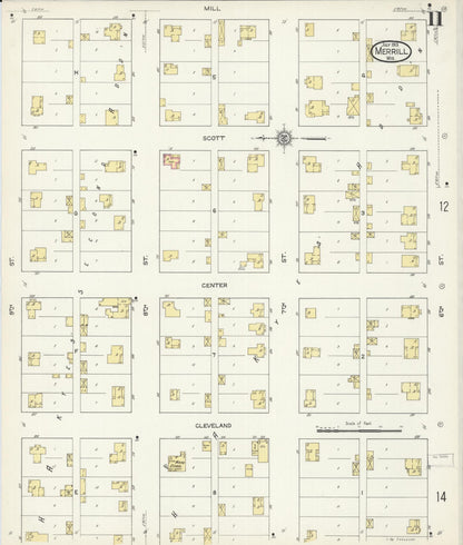 Sanborn Fire Insurance Map from Merrill, Lincoln County, Wisconsin (1913), Sheet #0011 - Complete Map Set gallery image, historic Sanborn map, vintage wall art, Wisconsin Wisconsin