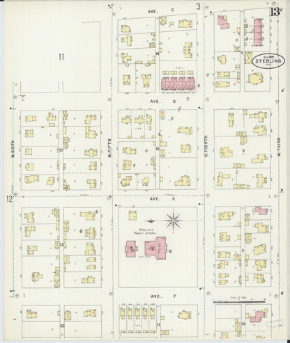 Sanborn Fire Insurance Map from Sterling, Whiteside County, Illinois (1897), Sheet #0013 - Complete Map Set gallery image, historic Sanborn map, vintage wall art, Illinois Illinois
