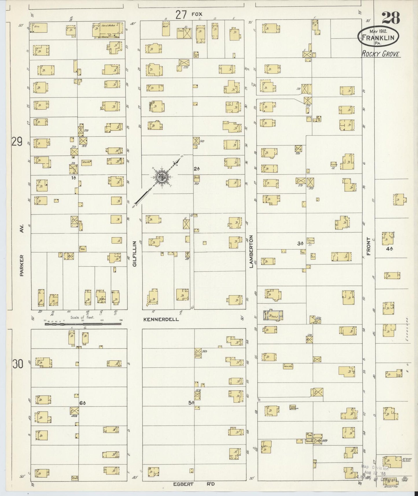 Sanborn Fire Insurance Map from Franklin, Venango County, Pennsylvania (1912), Sheet #0028 - Complete Map Set gallery image, historic Sanborn map, vintage wall art, Pennsylvania Pennsylvania