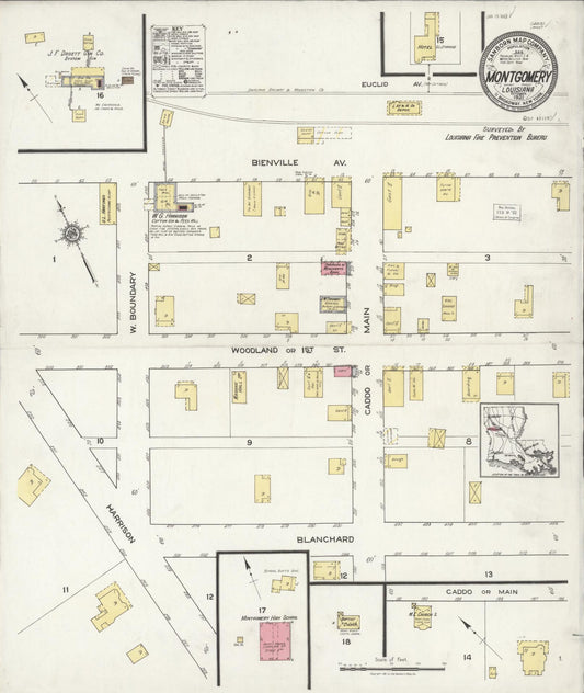 Sanborn Fire Insurance Map from Montgomery, Grant Parish, Louisiana. (1921) – Historic Sanborn Fire Insurance Map Print