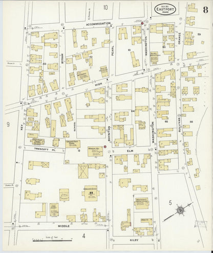 Sanborn Fire Insurance Map from Eastport, Washington County, Maine (1911), Sheet #0008 - Complete Map Set gallery image, historic Sanborn map, vintage wall art, Maine Maine