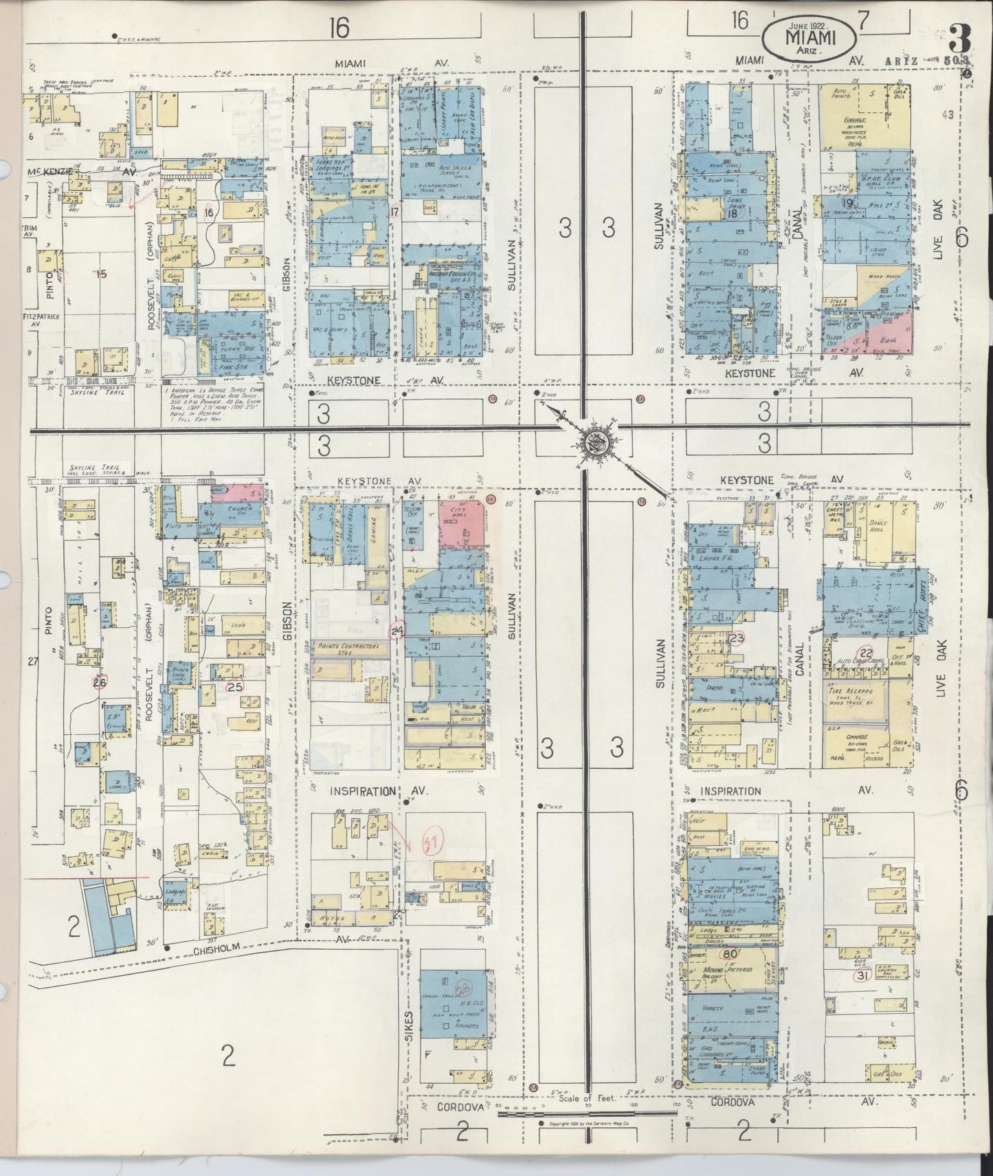 Sanborn Fire Insurance Map from Miami, Gila County, Arizona (1948), Sheet #0003 - Complete Map Set gallery image, historic Sanborn map, vintage wall art, Arizona Arizona