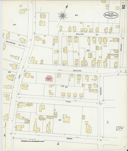 Sanborn Fire Insurance Map from Newburyport, Essex County, Massachusetts (1906), Sheet #0002 - Complete Map Set gallery image, historic Sanborn map, vintage wall art, Massachusetts Massachusetts