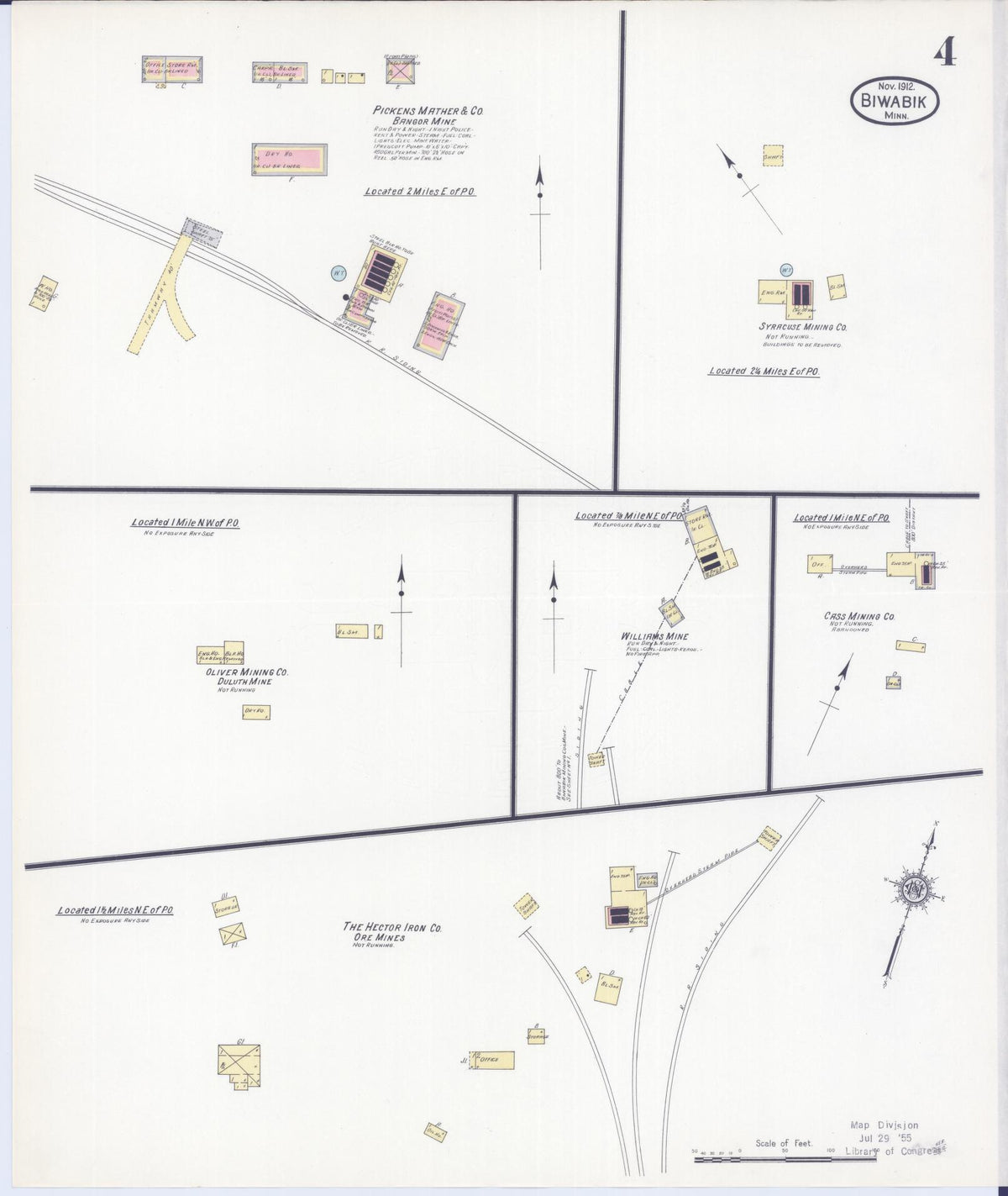 Sanborn Fire Insurance Map from Biwabik, Saint Louis County, Minnesota (1912), Sheet #0004 - Complete Map Set gallery image, historic Sanborn map, vintage wall art, Minnesota Minnesota