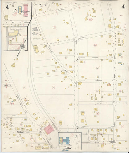 Sanborn Fire Insurance Map from Crossville, Cumberland County, Tennessee (1942), Sheet #0004 - Complete Map Set gallery image, historic Sanborn map, vintage wall art, Tennessee Tennessee