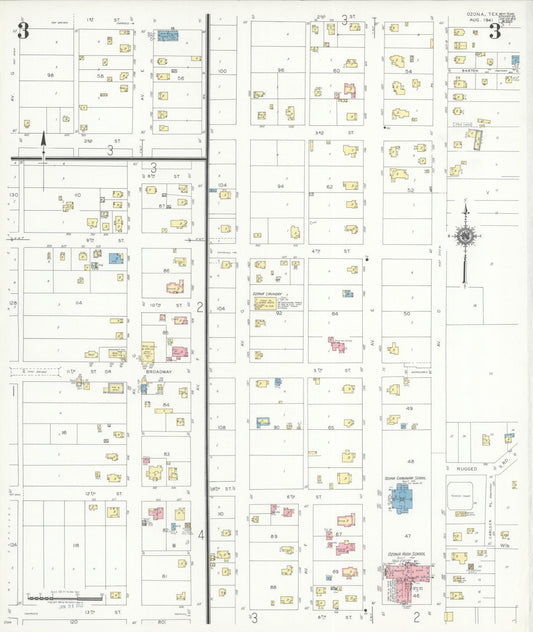 Sanborn Fire Insurance Map from Ozona, Crockett County, Texas (1941), Sheet #0003 - Historic Sanborn Fire Insurance Map Print, vintage old map wall art, antique decor, genealogy gift, Texas Texas map