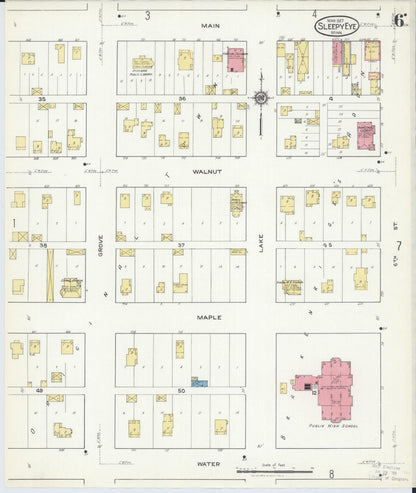 Sanborn Fire Insurance Map from Sleepy Eye, Brown County, Minnesota (1917), Sheet #0006 - Complete Map Set gallery image, historic Sanborn map, vintage wall art, Minnesota Minnesota